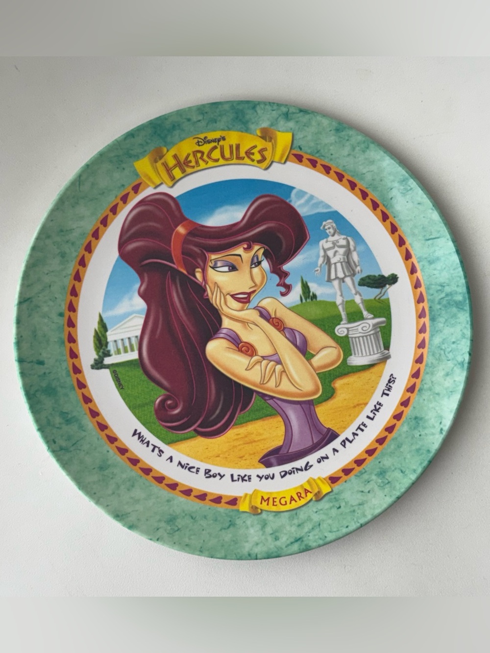 Disney Hercules Megara McDonald's Collectors Melamine Plate 1997 Vintage 9.5”